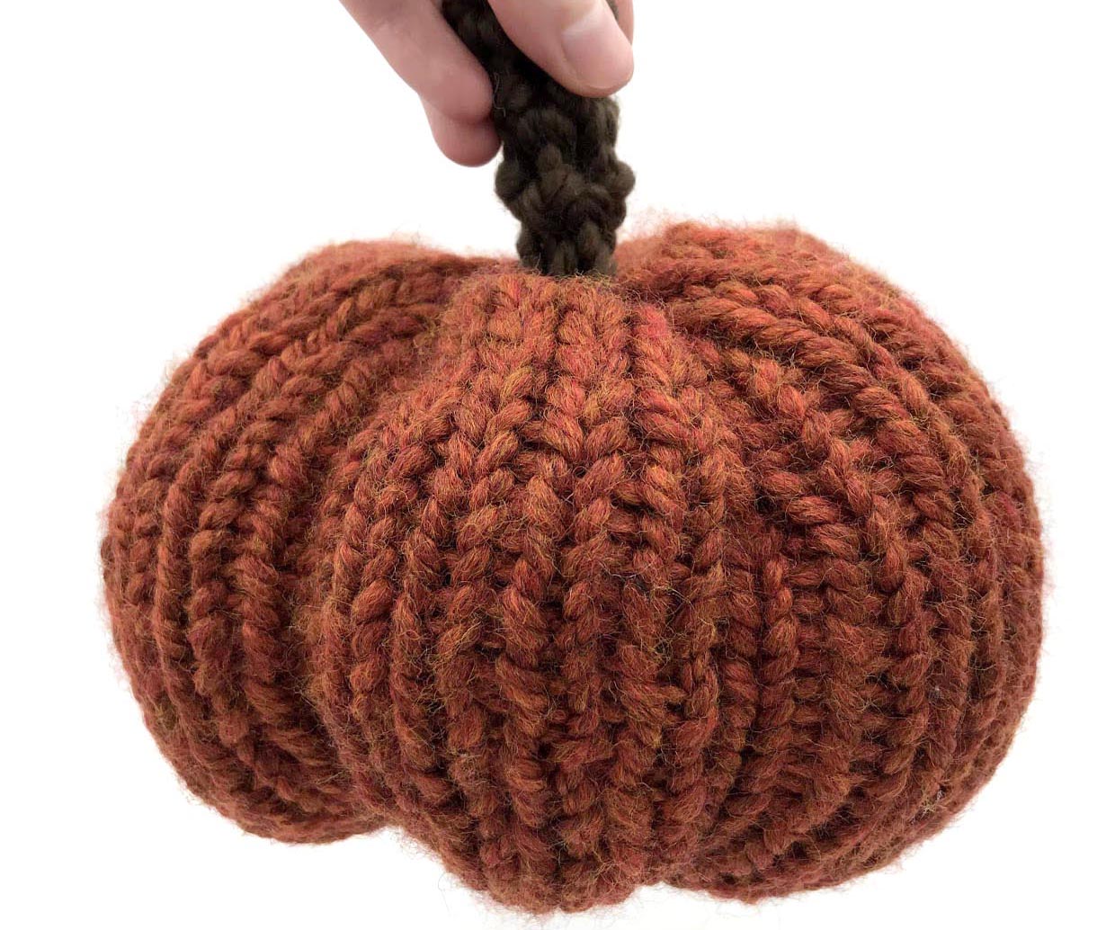 large knitted pumpkin